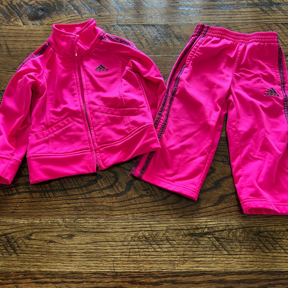 Adidas girls matching set- zip up jacket and pants